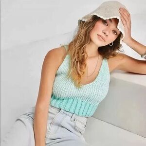 Free People Here All Day Knit Crop Top